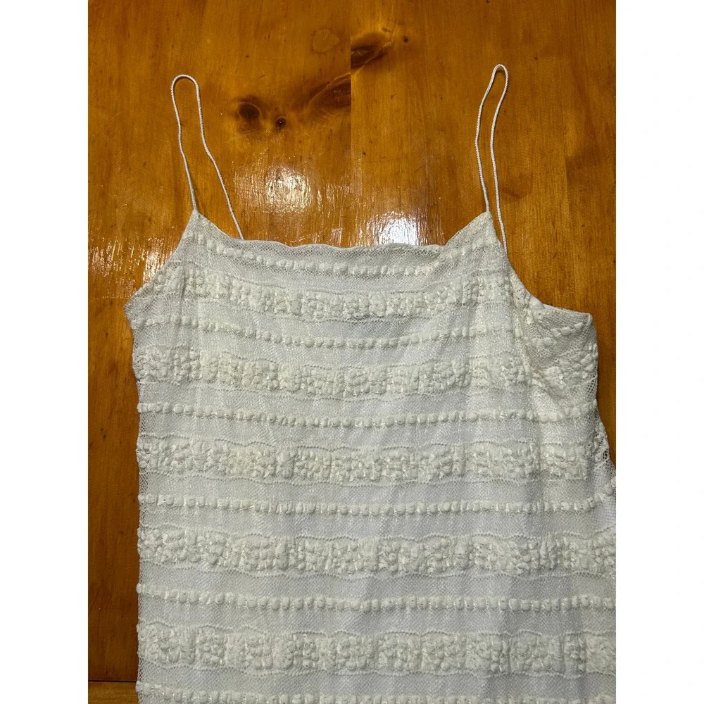 Ralph Lauren Romantic White Lace Spaghetti Strap Sheath Dress Pom Pom Detail - Picture 9 of 13